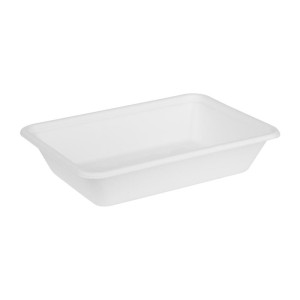 Compostable Bagasse Food Trays Fiesta 500ml - Pack of 100 - Gastronoble