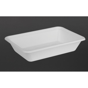Compostable Bagasse Food Trays Fiesta 500ml - Pack of 100 - Gastronoble