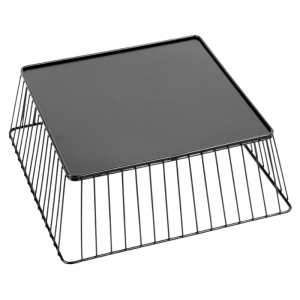 Kvadratinis juodas metalinis pristatymo krepšelis - 280x280x100 mm