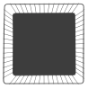 Kvadratinis juodas metalinis pristatymo krepšelis - 280x280x100 mm