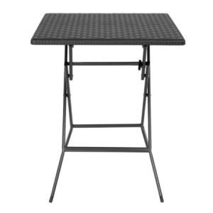 Juodas kvadratinis sulankstomas stalas - 62 x 62 cm - Bolero