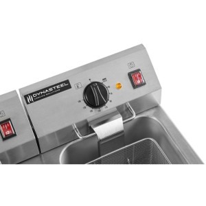 Friteuse Professionnelle Premium 2 x 8 L su išleidimu - Dynasteel