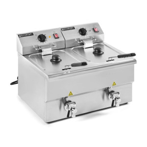 Friteuse Professionnelle Premium 2 x 8 L su išleidimu - Dynasteel