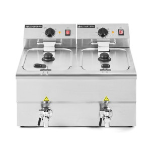 Friteuse Professionnelle Premium 2 x 8 L su išleidimu - Dynasteel