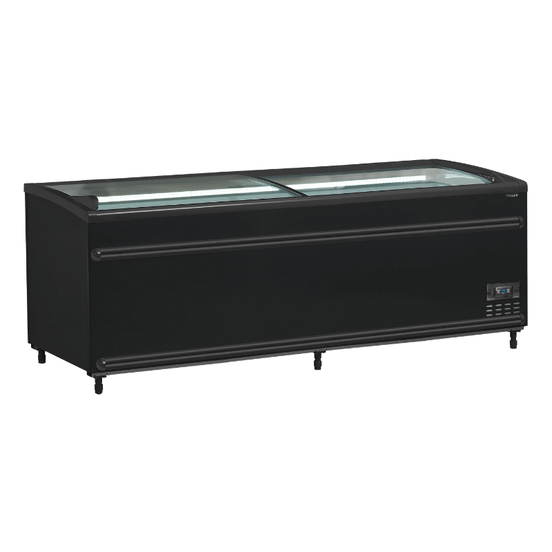 Refrigerator Freezer Curved Glass Lid - Black - 584 L - TEFCOLD