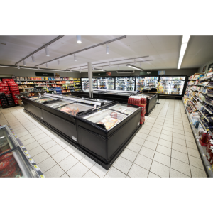 Refrigerator Freezer Curved Glass Lid - Black - 500 L - TEFCOLD