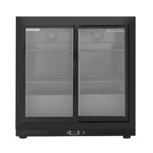 Refrigerated Back Bar 2 Glass Doors - Black Interior Dynasteel