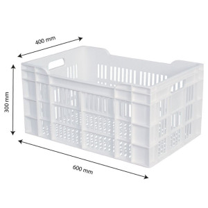 Dėžė 600 X 400 Perforuota 60L Balta - Gilac