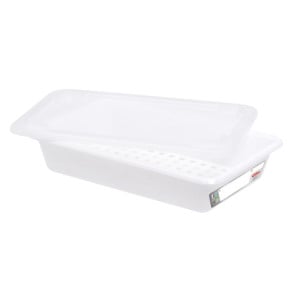 Bac Flat 3L Haccp White + Lid + Grid - Gilac