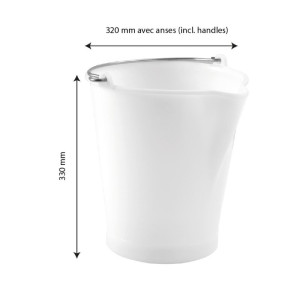 12L White Stainless Steel Pouring Spout Bucket - Gilac