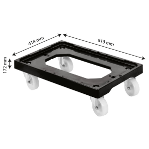 Socle su riedučiais 4 pasukamieji ratai - Plieninis laikiklis - Juoda