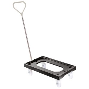 Socle su riedučiais 4 pasukamieji ratai - Plieninis laikiklis - Juoda