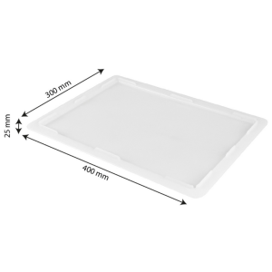 Dangtis pusiau dėžei tešlai - 400 x 300 mm - Balta