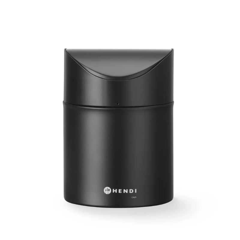 Table Trash Can with Swing Lid - Black - HENDI