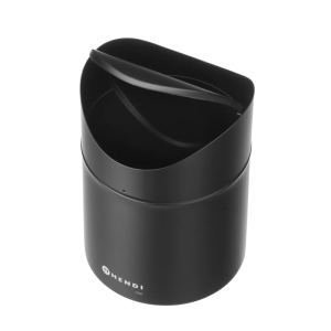 Stalo šiukšliadėžė su pasukamu dangčiu - Juoda - HENDI