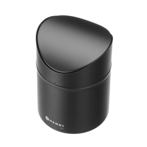 Stalo šiukšliadėžė su pasukamu dangčiu - Juoda - HENDI