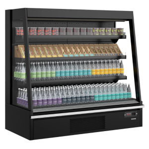 Low Open Supermarket Refrigerated Display Case - Black - 360 L