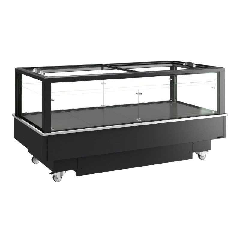 Šaldytuvas Šaldiklis Stiklinis Dangtis Juodas - 427 L - TEFCOLD