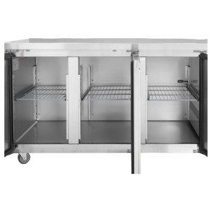 3-Door Refrigerated Table GN1/1 - Depth 700 with Backsplash - Dynasteel