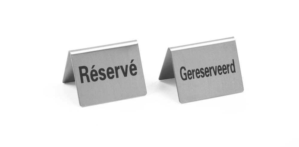Table easel "Reserved" 50 x 35 mm - Set of 4 - HENDI