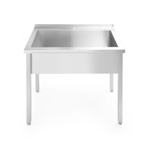 Suvirinta vienguba plautuvės stalas - P 600 x L 800 mm - HENDI