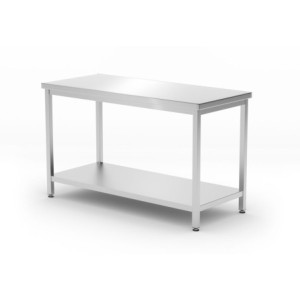 Centrinis virtuvės stalas su lentyna - P 600 x L 1200 mm - HENDI