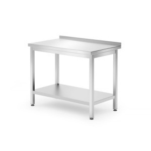 Virtuvės linijos sieninis darbo stalas su lentyna - P 600 x L 1000 mm - HENDI