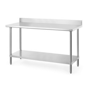 Table de Travail avec Dosseret et Étagère - L 1600 mm - HENDI