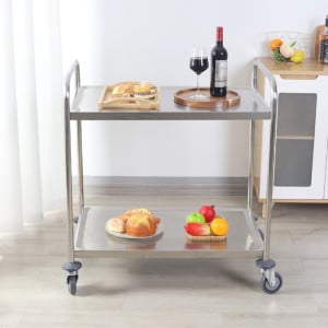 Stainless Steel Trolley with 2 Shelves - Refurbished