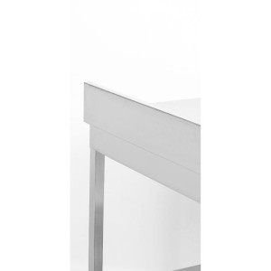 Nerūdijančio plieno stalas 1600x700 mm su atlošu ir apatine lentyna