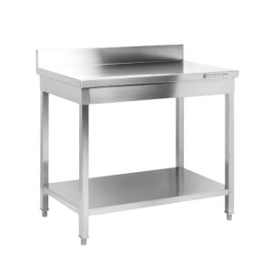 Inox stalas Dynasteel su atlošu ir lentyna - tvirtas ir funkcionalus