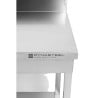 Stainless Steel Table 1600x700 mm with Backsplash and Lower Shelf