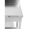 Nerūdijančio plieno stalas 1600x600 mm su atlošu ir apatine lentyna
