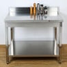 Stainless Steel Table with Backsplash and Shelf - Dynasteel - Essential Catering
