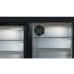 Atgalinis baras šaldytuvas 320 L 3 stumdomos stiklinės durys