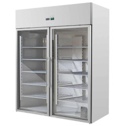 Teigiama šaldymo spinta 1400 L 2 stiklinės durys GN 2/1