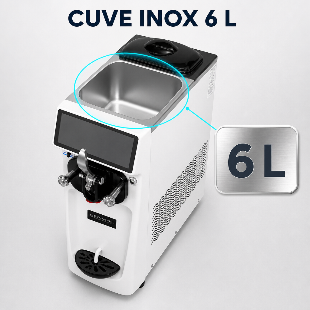 Machine à Crème Glacée Soft 16 L/h 1050 W - Dynasteel