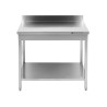 Table Inox 1400x700 mm Dosseret et Étagère Basse