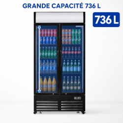 Vitrine gėrimams 736 L 2 stiklinės durys 2-8 °C R290