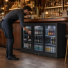Atgalinis baras šaldytuvas 320 L 3 stumdomos stiklinės durys