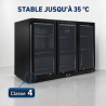 Refrigerated Back Bar 328 L 3 Glass Doors Black