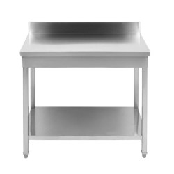 Table Inox 1400x700 mm Dosseret et Étagère Basse