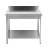Table Inox 1400x700 mm Dosseret et Étagère Basse