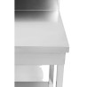 Table Inox 1400x700 mm Dosseret et Étagère Basse