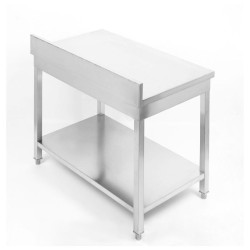 Table Inox 1400x700 mm Dosseret et Étagère Basse