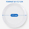 Apvali melamino lėkštė Ø 17,7 cm Balta - 10 vnt. rinkinys