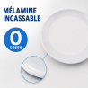 Apvali melamino lėkštė Ø 17,7 cm Balta - 10 vnt. rinkinys