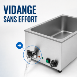 Bain-Marie Pro GN 1/1 20 L 1200 W Nerūdijantis plienas su išleidimu