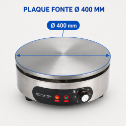 Crêpière Électrique Pro Ø 400 mm 3000 W — Ketaus Plokštė