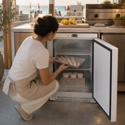 Mini neigiama šaldymo spinta 170 L -18°C balta